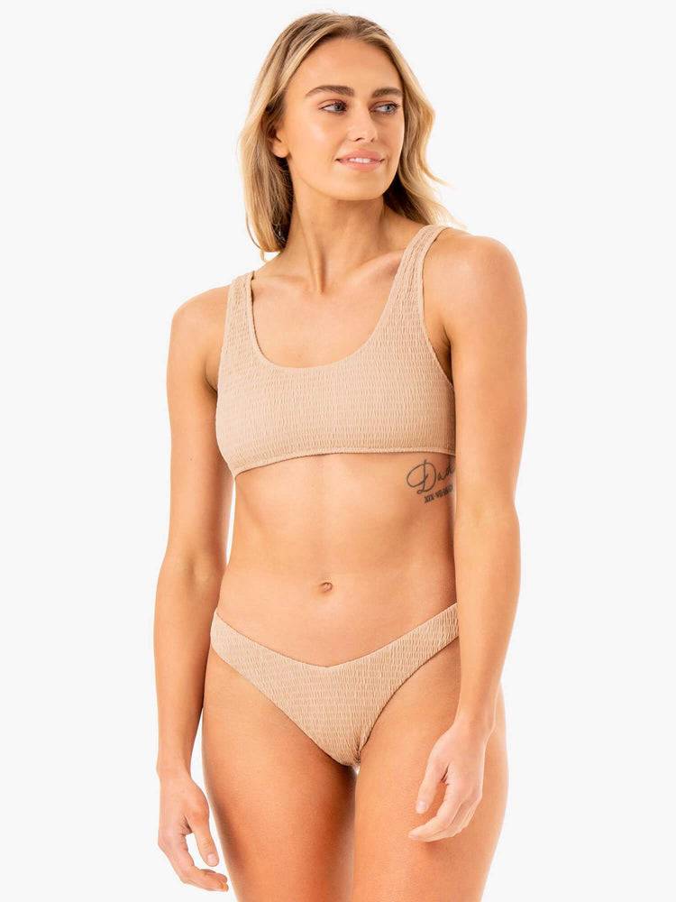 Ryderwear Women Swimwear Paradise V Bikini Bottom Women's Swimwear Sand | CA1491SO