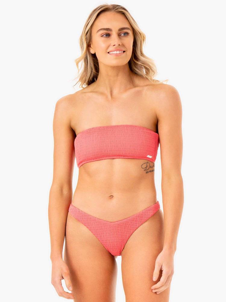 Ryderwear Women Swimwear Paradise V Bikini Bottom Women's Swimwear Coral | CA1492DN