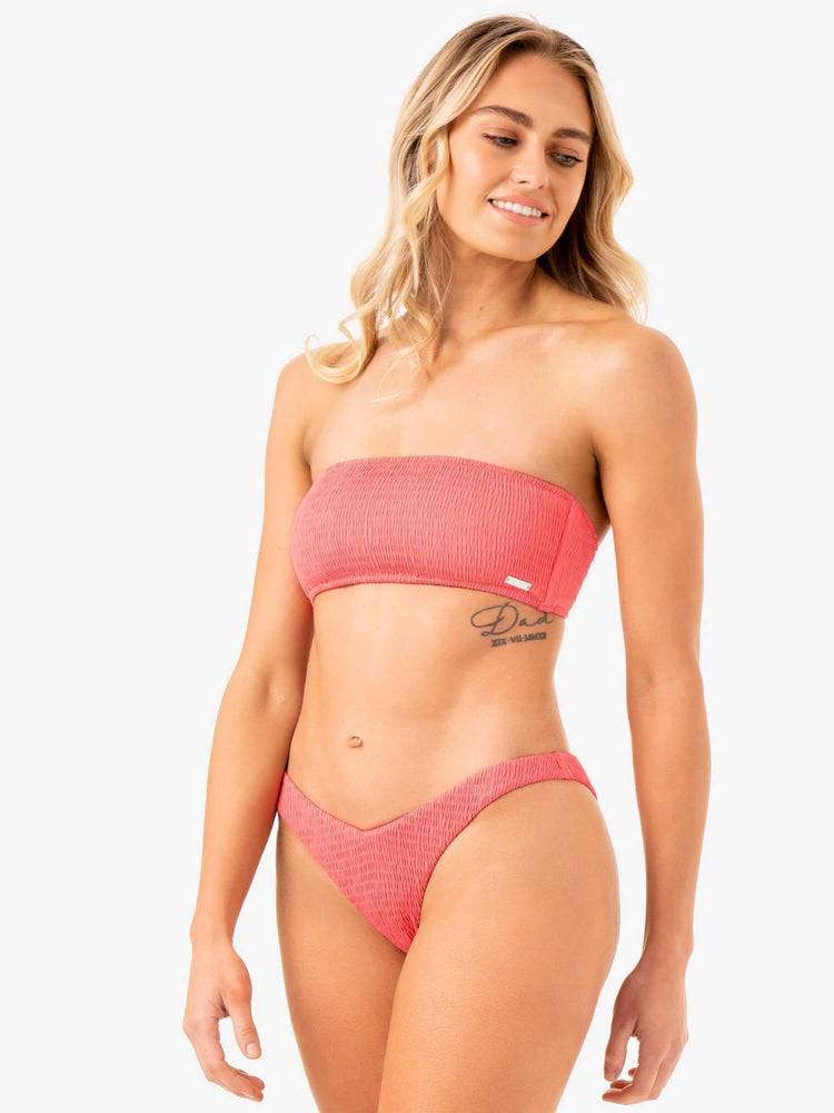 Ryderwear Women Swimwear Paradise V Bikini Bottom Women's Swimwear Coral | CA1492DN