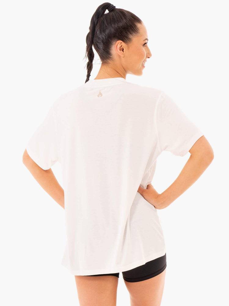 Ryderwear Women T Shirts Define Long Line Women's T Shirts White | CA1449CE