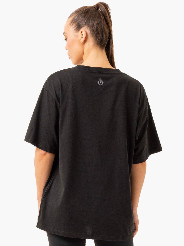 Ryderwear Women T Shirts Graphic Oversized Unisex Women's T Shirts Black | CA1373BC