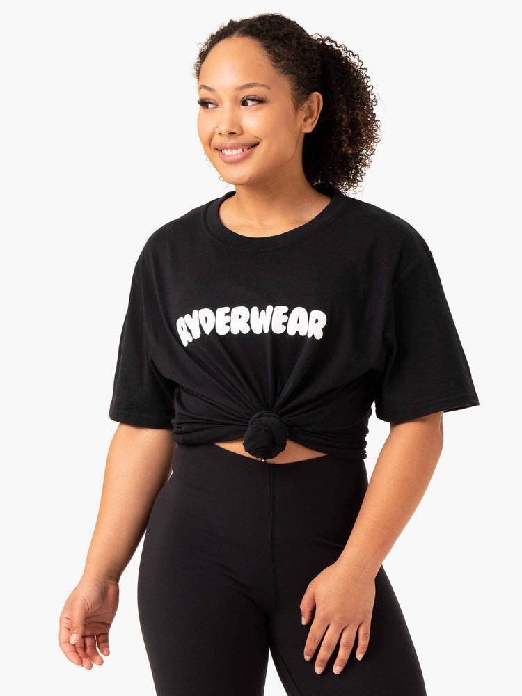 Ryderwear Women T Shirts Icon Oversized Women\'s T Shirts Black | CA1377WY