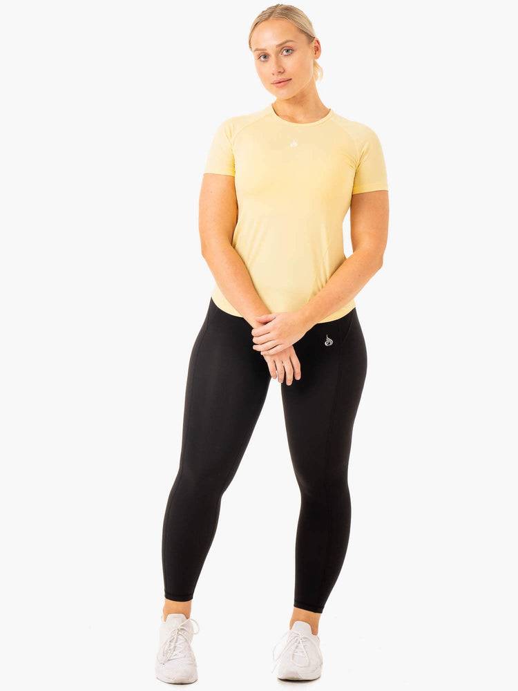 Ryderwear Women T Shirts Level Up Training Women's T Shirts Butter | CA1364GL