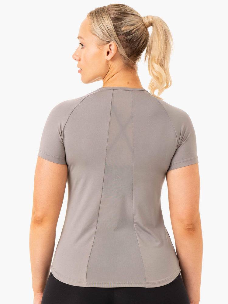 Ryderwear Women T Shirts Level Up Training Women's T Shirts Steel Grey | CA1365HK