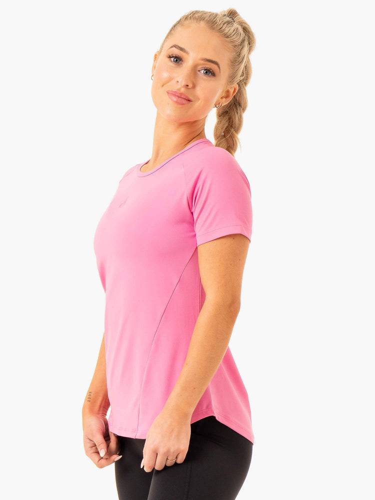 Ryderwear Women T Shirts Level Up Training Women's T Shirts Pink | CA1366JJ