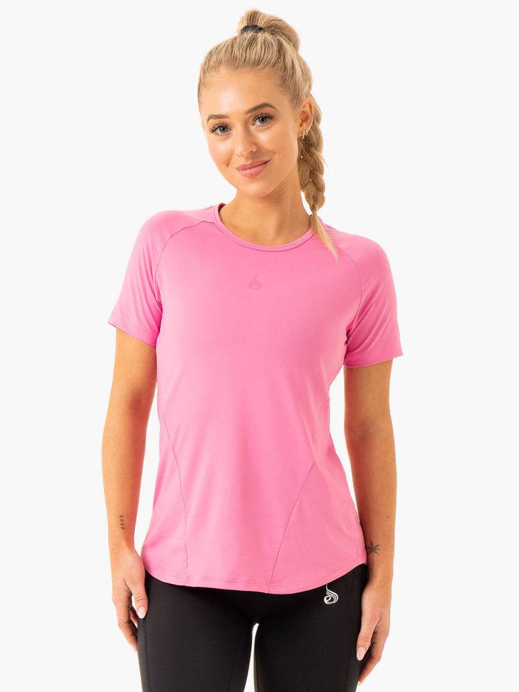 Ryderwear Women T Shirts Level Up Training Women\'s T Shirts Pink | CA1366JJ