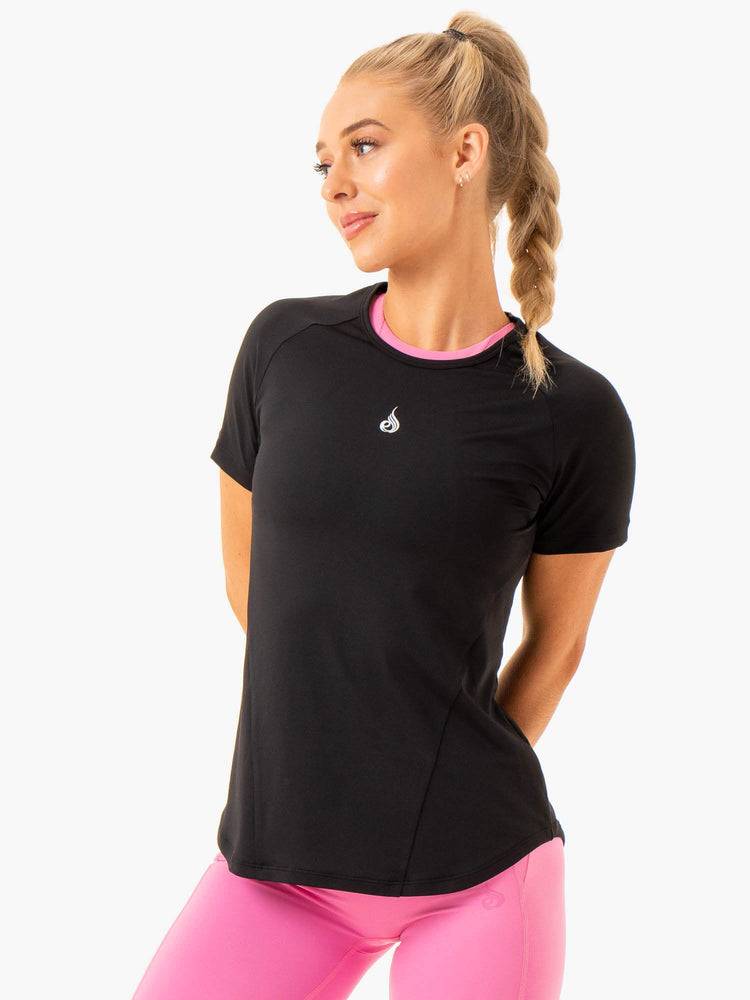 Ryderwear Women T Shirts Level Up Training Women\'s T Shirts Black | CA1367KI