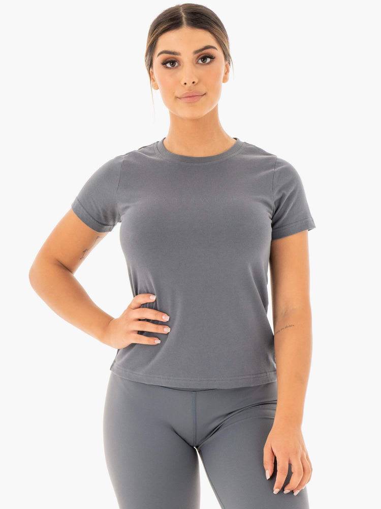 Ryderwear Women T Shirts Motion Women's T Shirts Charcoal | CA1461IS