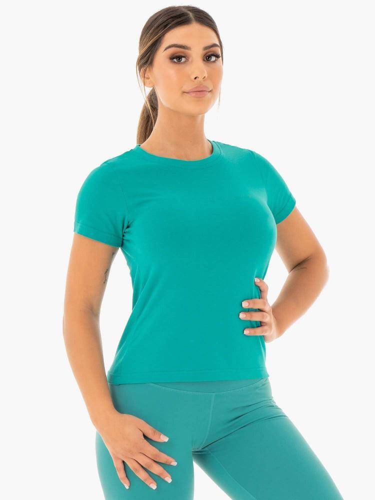 Ryderwear Women T Shirts Motion Women's T Shirts Teal | CA1463PQ