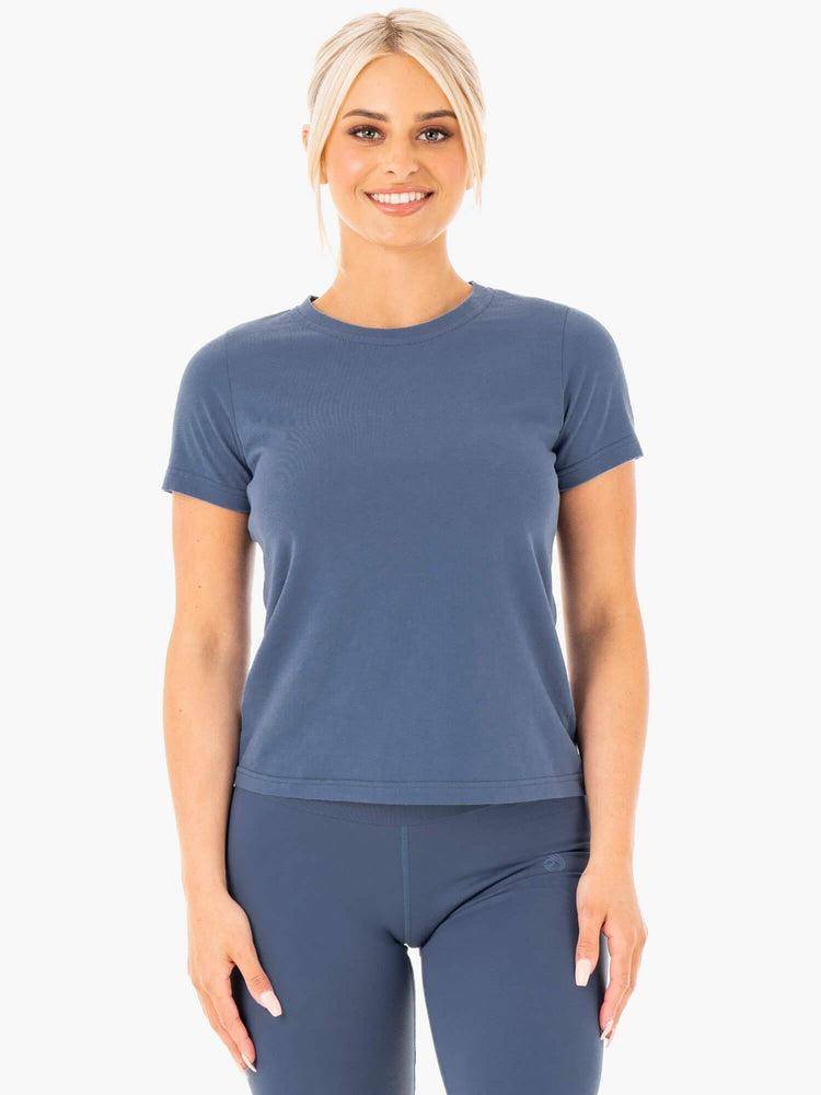 Ryderwear Women T Shirts Motion Women's T Shirts Steel Blue | CA1464AP