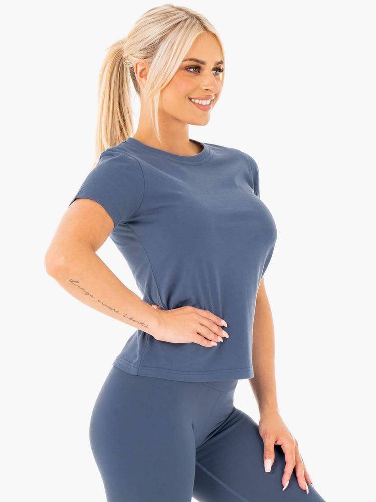 Ryderwear Women T Shirts Motion Women's T Shirts Steel Blue | CA1464AP