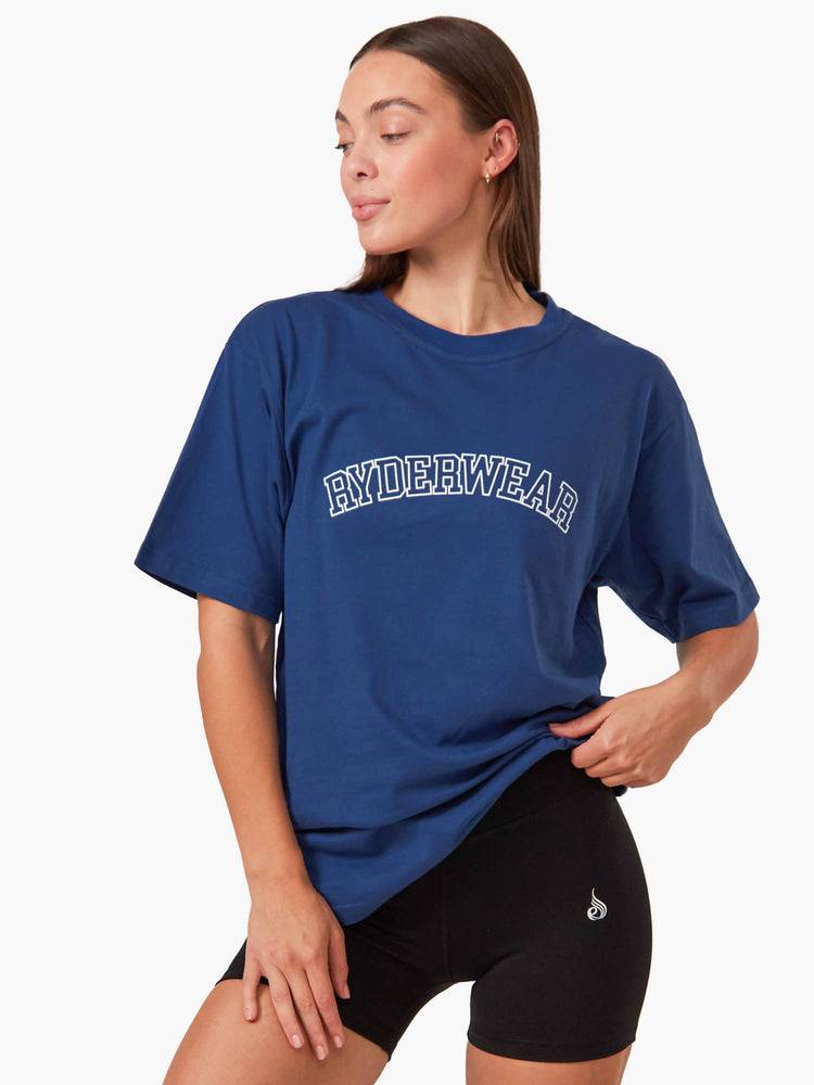 Ryderwear Women T Shirts Oversized Women's T Shirts Royal Blue | CA1407YU