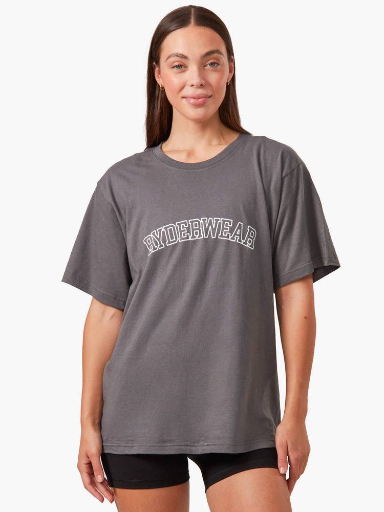 Ryderwear Women T Shirts Oversized Women's T Shirts Charcoal | CA1409IS