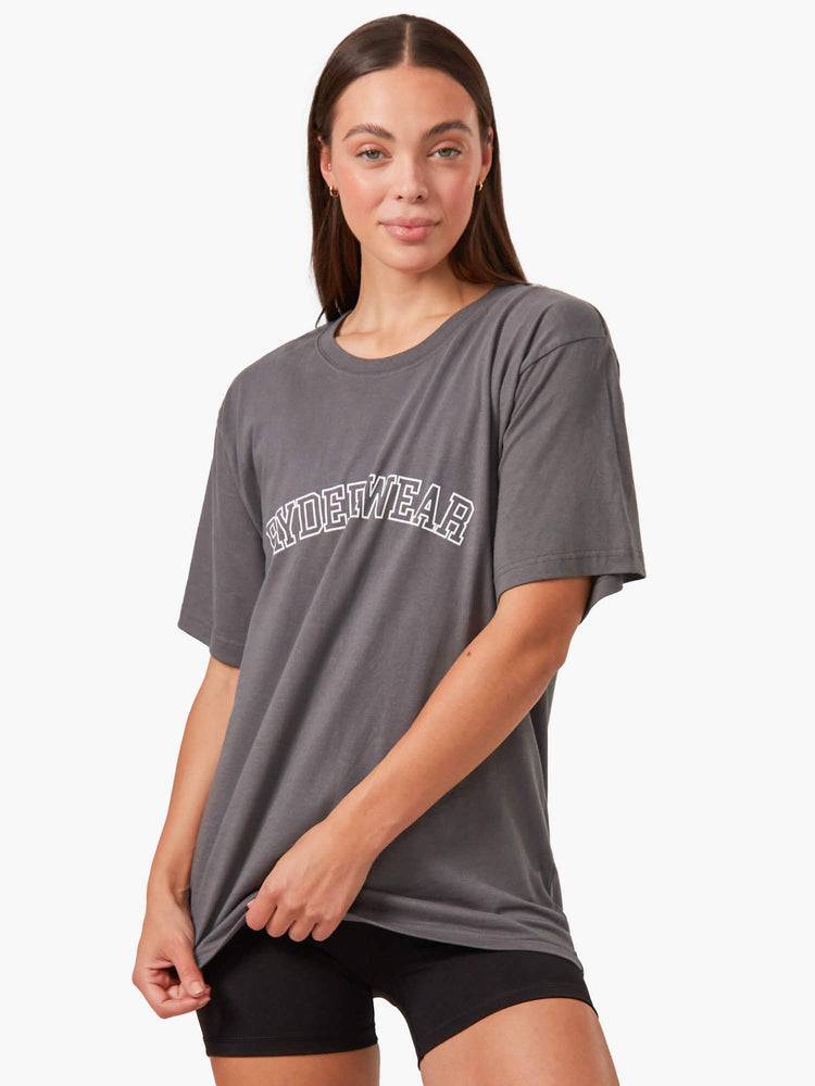 Ryderwear Women T Shirts Oversized Women's T Shirts Charcoal | CA1409IS