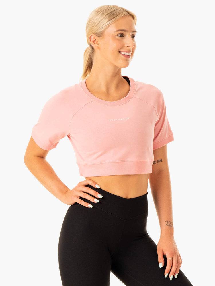 Ryderwear Women T Shirts Revival Cotton Women's T Shirts Pink | CA1402QZ