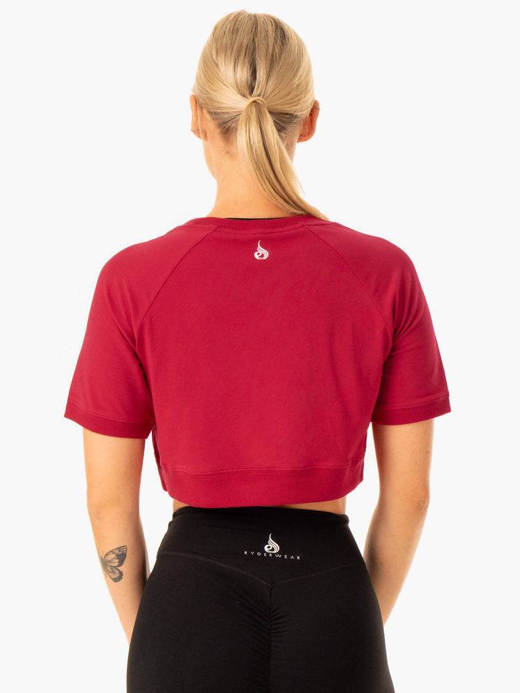 Ryderwear Women T Shirts Revival Cotton Women's T Shirts Red | CA1403WY