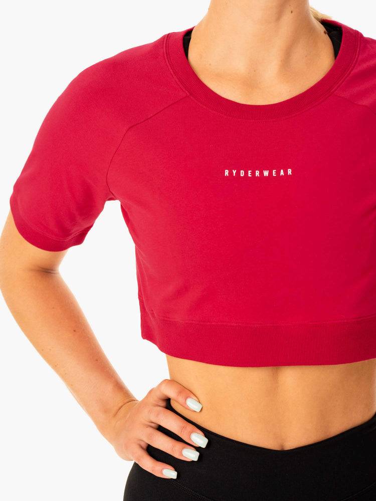 Ryderwear Women T Shirts Revival Cotton Women's T Shirts Red | CA1403WY