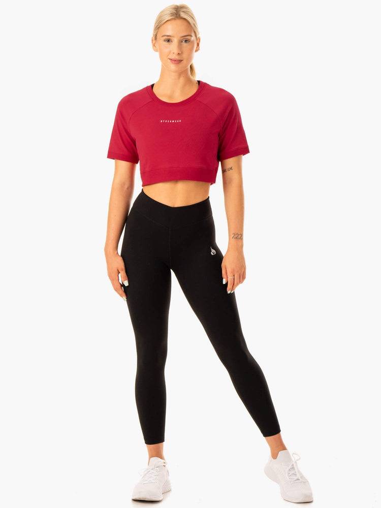 Ryderwear Women T Shirts Revival Cotton Women's T Shirts Red | CA1403WY