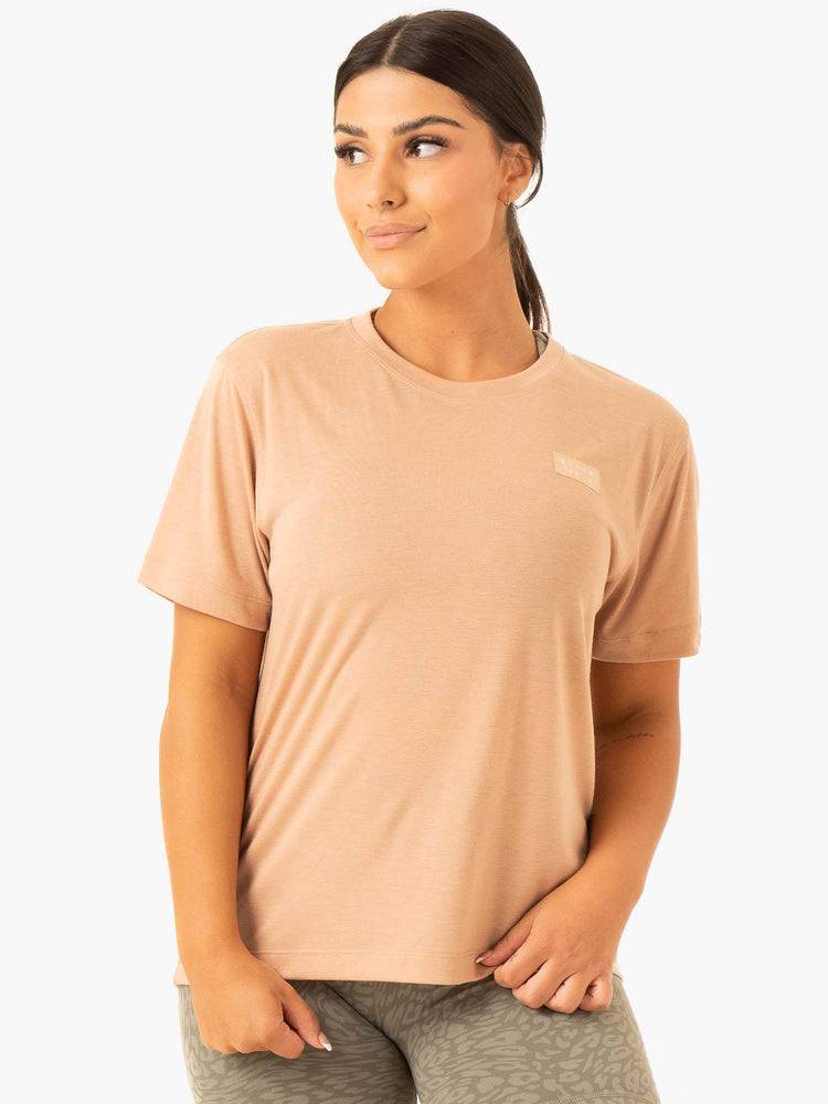 Ryderwear Women T Shirts Rotation Women's T Shirts Sandstone | CA1383IS