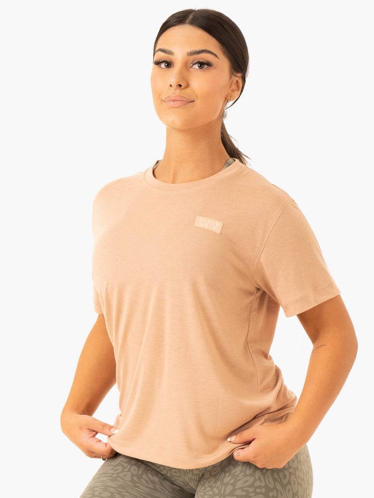 Ryderwear Women T Shirts Rotation Women's T Shirts Sandstone | CA1383IS