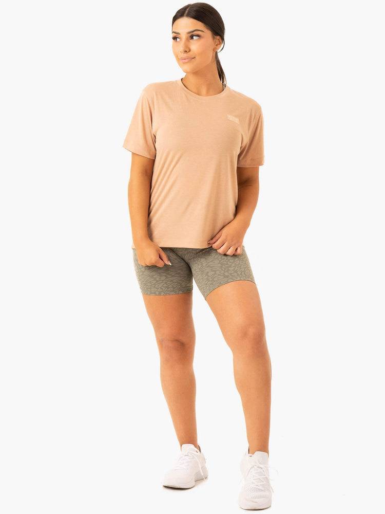 Ryderwear Women T Shirts Rotation Women's T Shirts Sandstone | CA1383IS