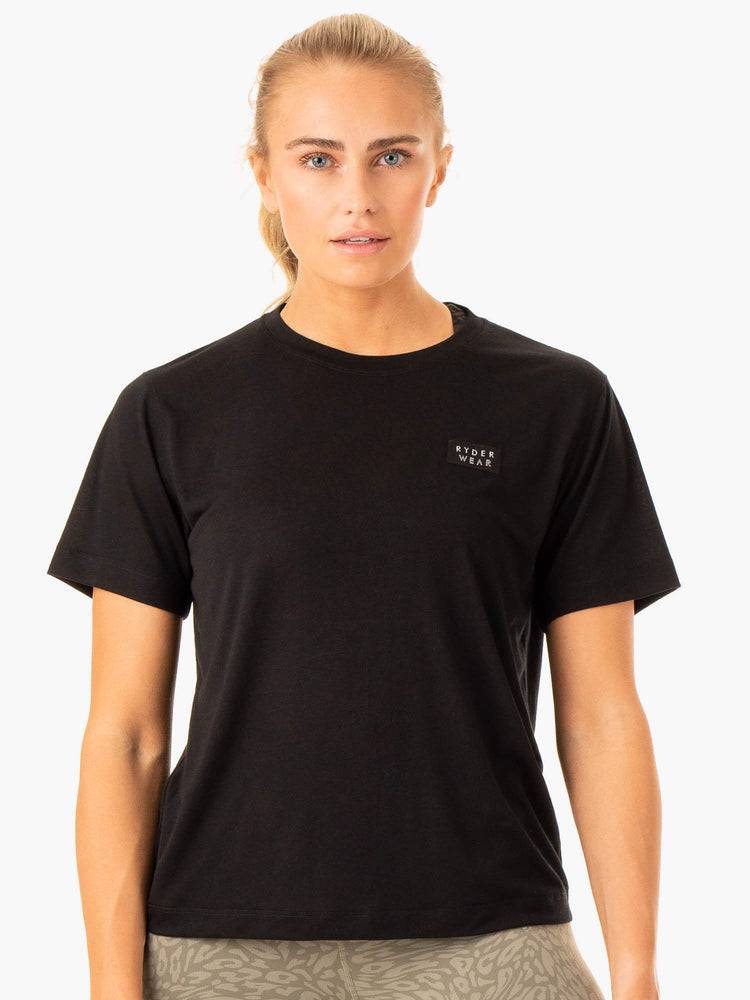 Ryderwear Women T Shirts Rotation Women's T Shirts Black | CA1386AP