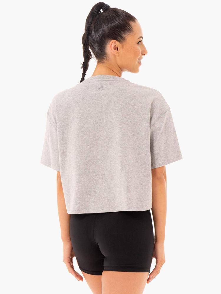 Ryderwear Women T Shirts Studio Women's T Shirts Grey Marl | CA1452NB