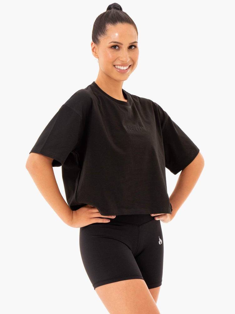 Ryderwear Women T Shirts Studio Women's T Shirts Black | CA1453MA