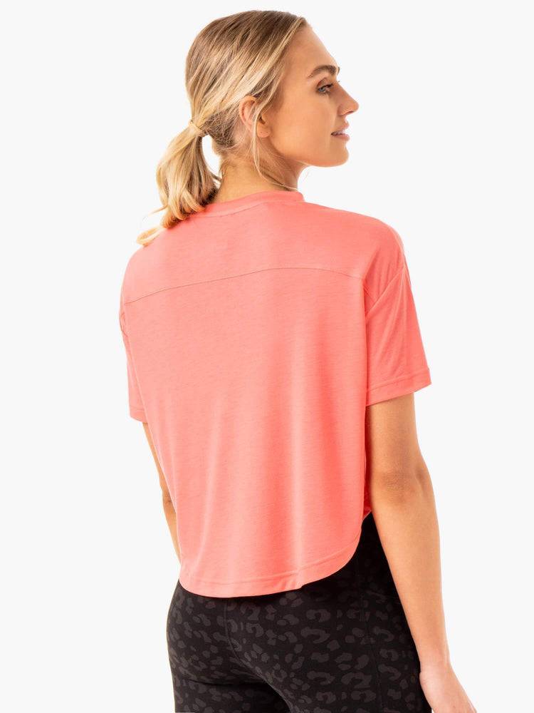 Ryderwear Women T Shirts Ultra Scoop Women's T Shirts Coral | CA1426NB