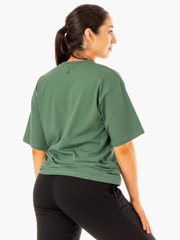 Ryderwear Women T Shirts Unisex Oversized Women's T Shirts Forest Green | CA1415FM