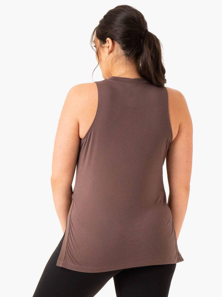 Ryderwear Women Tanks Active Bump Women's Tanks Chocolate | CA1347BC