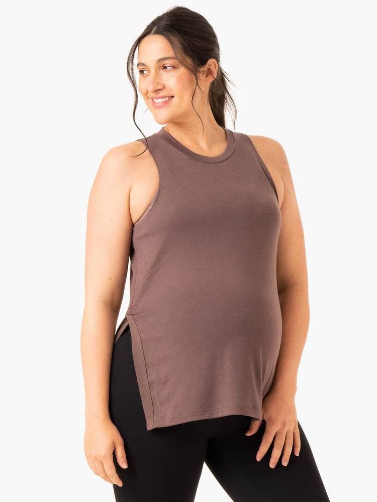 Ryderwear Women Tanks Active Bump Women\'s Tanks Chocolate | CA1347BC