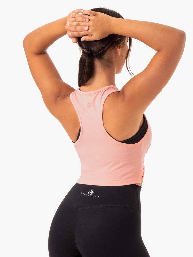 Ryderwear Women Tanks Adapt Twist Cropped Women's Tanks Peach | CA1170EX