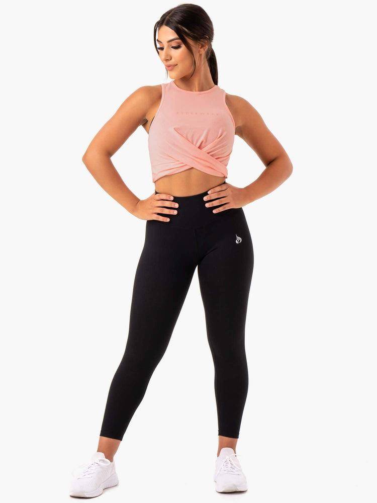 Ryderwear Women Tanks Adapt Twist Cropped Women's Tanks Peach | CA1170EX