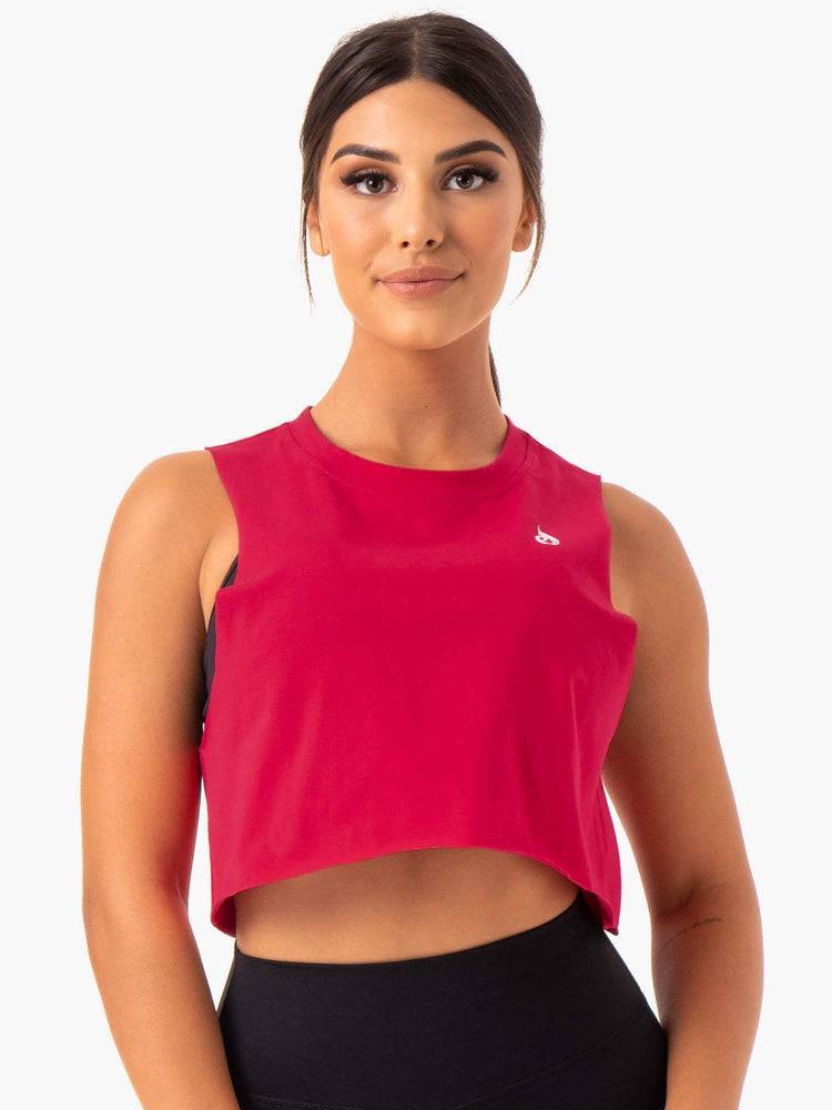 Ryderwear Women Tanks Base Muscle Women's Tanks Cherry Red | CA1174UT