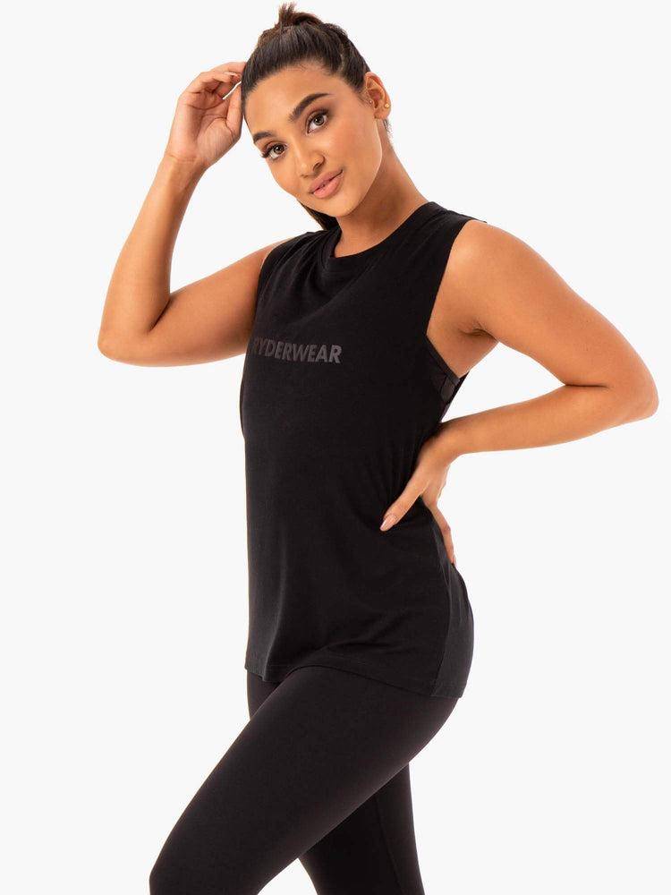 Ryderwear Women Tanks Base Regular Cut Women's Tanks Black | CA1136XF