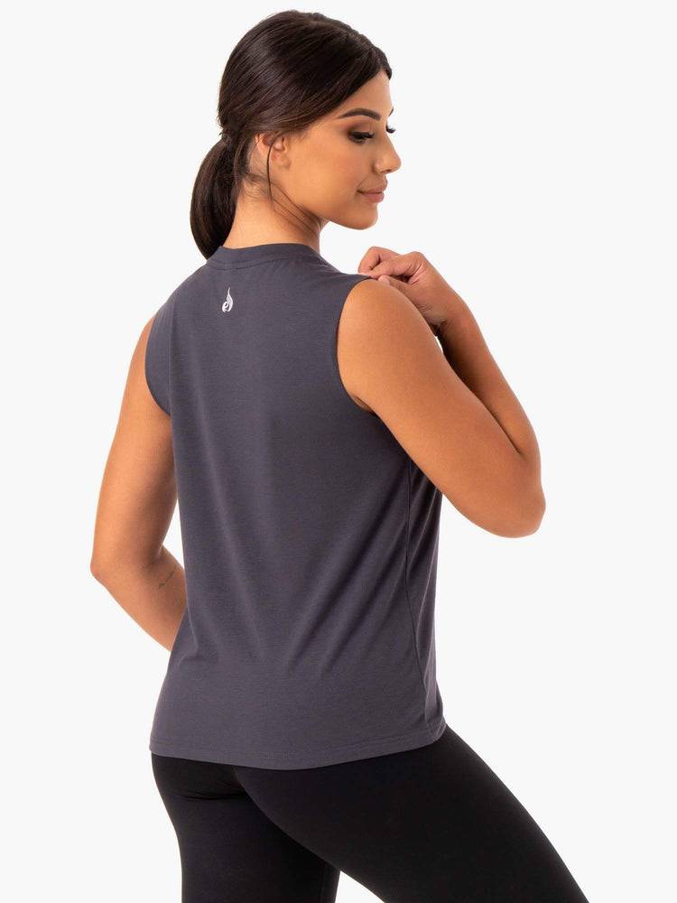 Ryderwear Women Tanks Base Regular Cut Women's Tanks Charcoal | CA1179SO