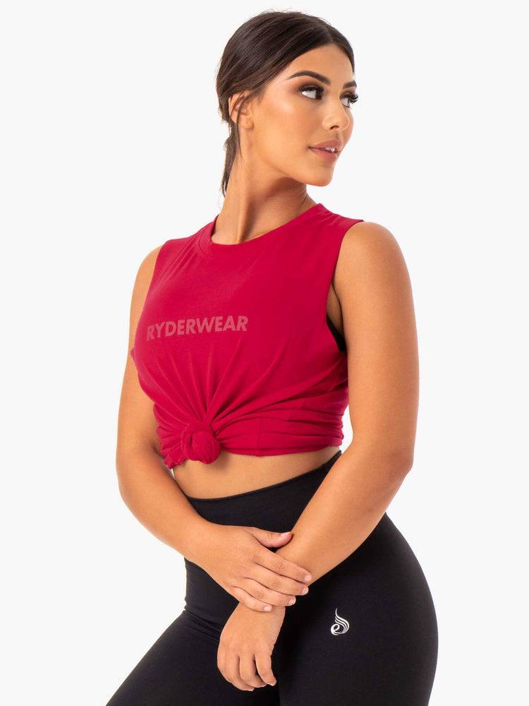 Ryderwear Women Tanks Base Regular Cut Women's Tanks Cherry Red | CA1181FM