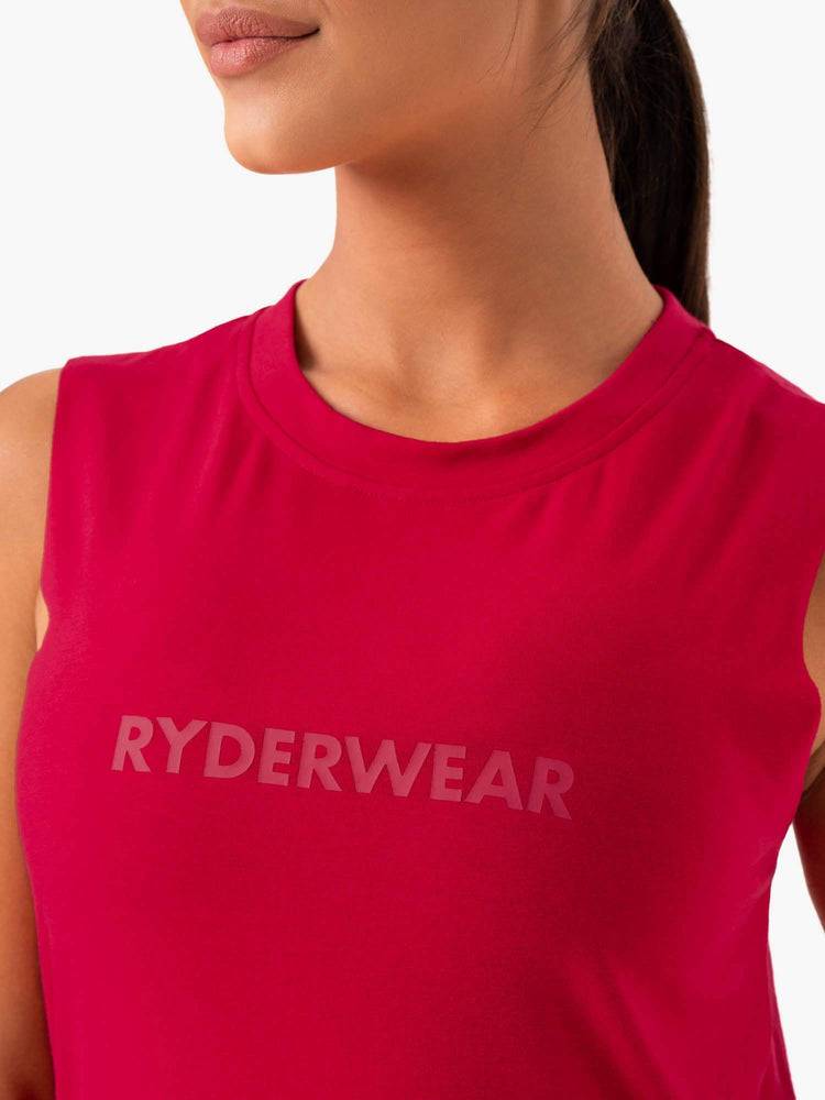 Ryderwear Women Tanks Base Regular Cut Women's Tanks Cherry Red | CA1181FM