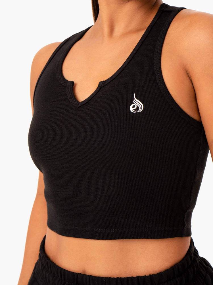 Ryderwear Women Tanks Base V Split Women's Tanks Black | CA1137CE