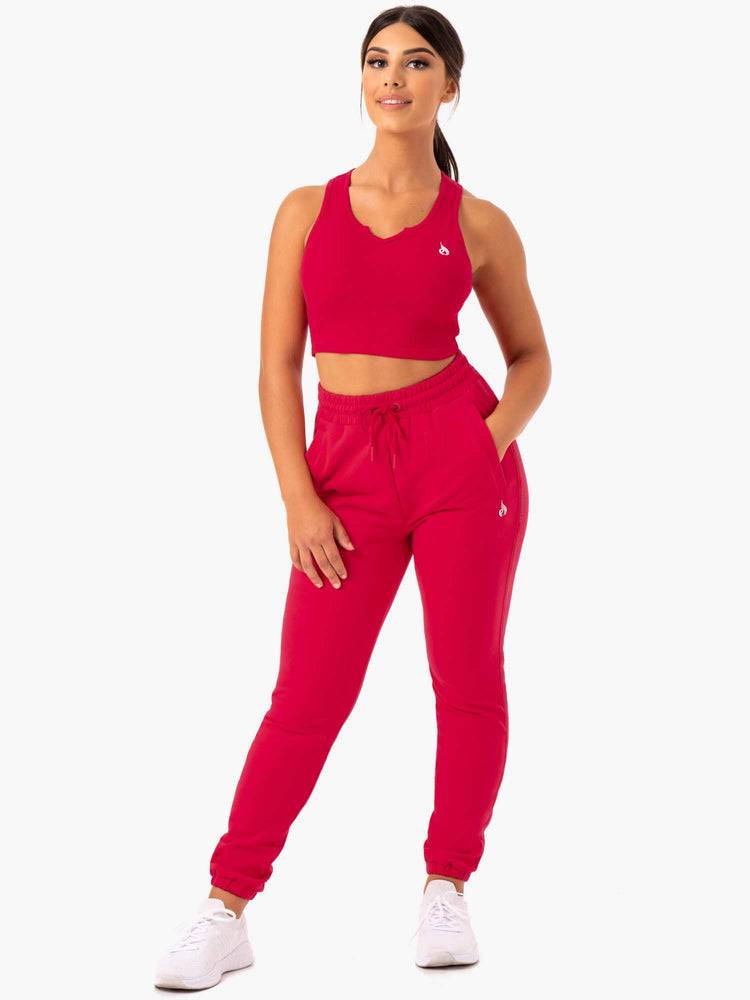 Ryderwear Women Tanks Base V Split Women's Tanks Cherry Red | CA1175IS