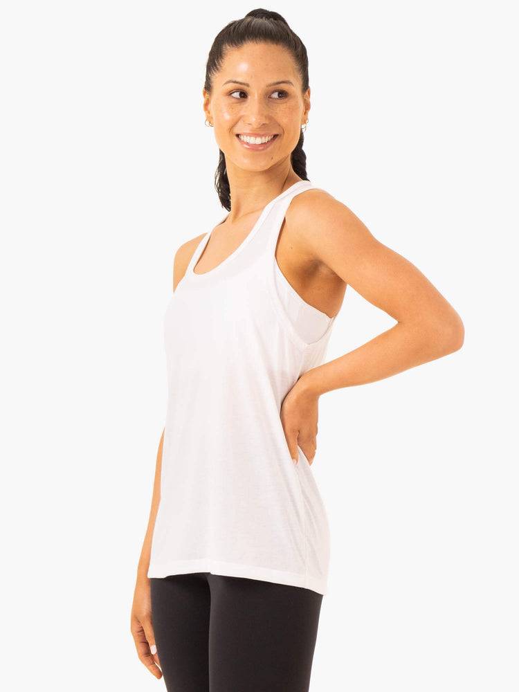 Ryderwear Women Tanks Ease Relaxed Women's Tanks White | CA1337FM