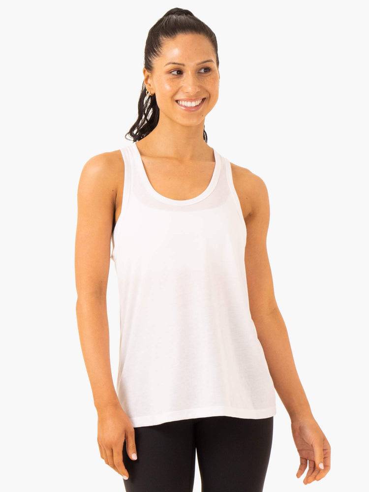 Ryderwear Women Tanks Ease Relaxed Women\'s Tanks White | CA1337FM