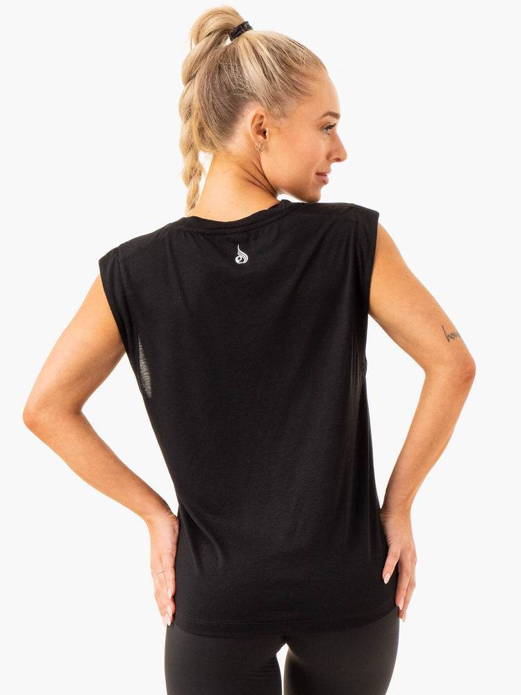 Ryderwear Women Tanks Element Wide Cut Women's Tanks Black | CA1239ZG