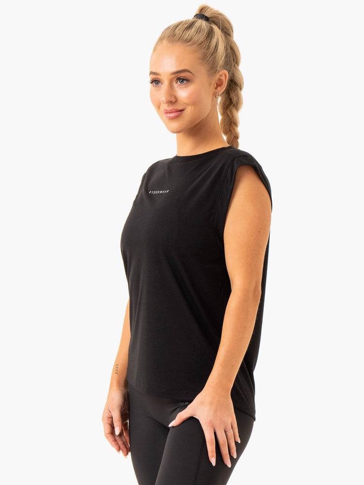 Ryderwear Women Tanks Element Wide Cut Women's Tanks Black | CA1239ZG