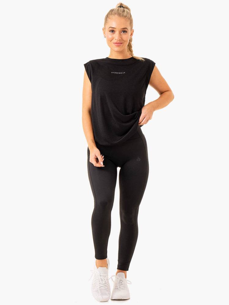 Ryderwear Women Tanks Element Wide Cut Women's Tanks Black | CA1239ZG