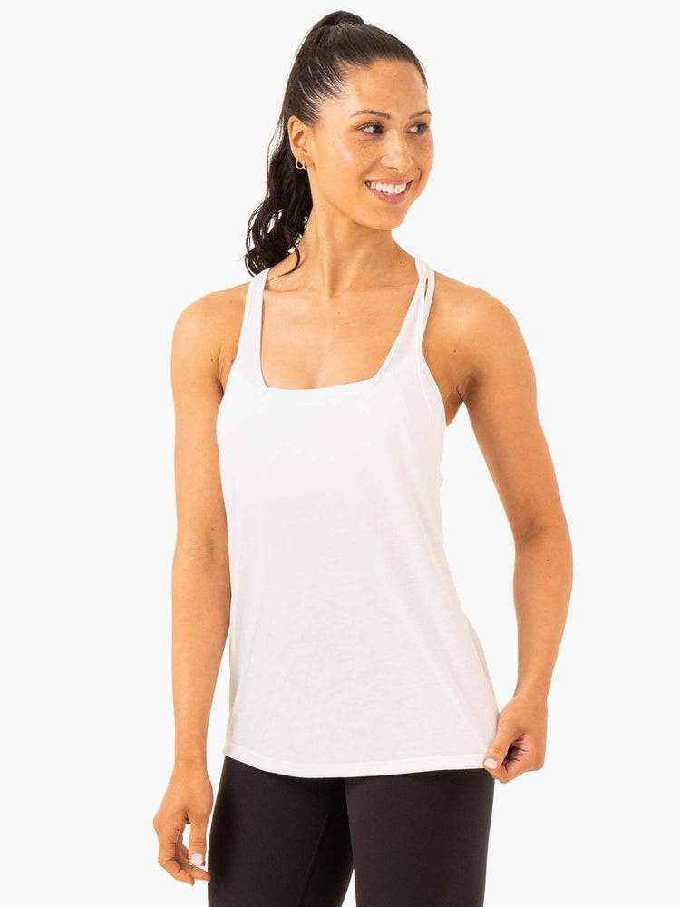 Ryderwear Women Tanks Elevate Singlet Women's Tanks White | CA1272QZ