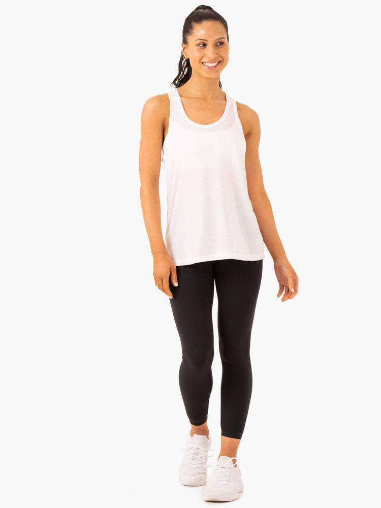 Ryderwear Women Tanks Elevate Singlet Women's Tanks White | CA1272QZ