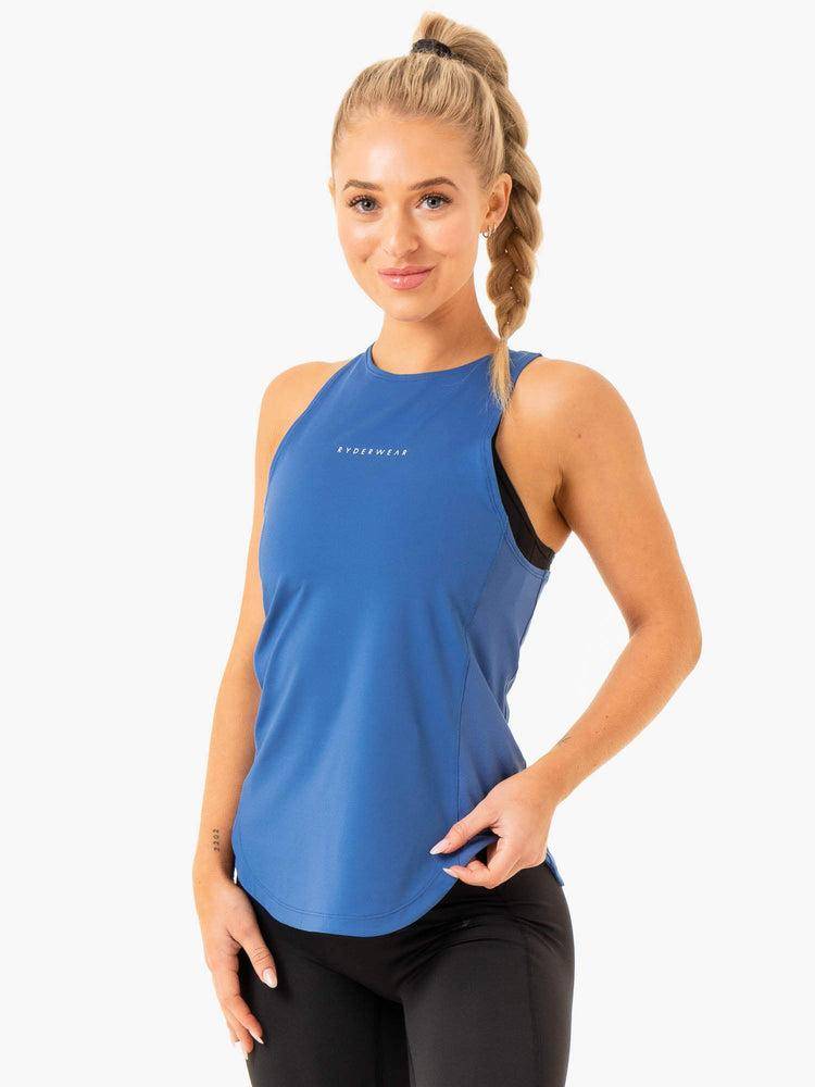 Ryderwear Women Tanks Elite Mesh Training Women's Tanks Cobalt Blue | CA1304UT