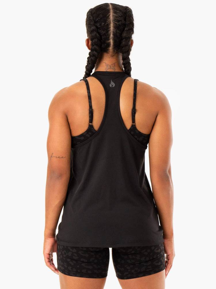 Ryderwear Women Tanks Evolution Racer Back Women's Tanks Black | CA1193MA